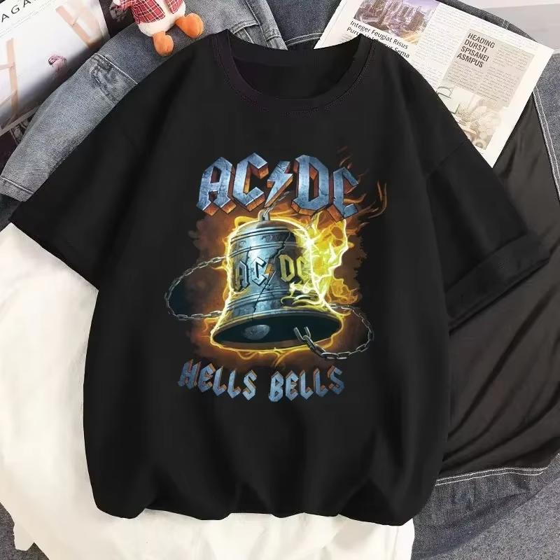 Rock Music ACDC Printed T Shirts DC Graphic Tshirt Men Casual Short Sleeves Streetwear T-shirts Summer Male O-Neck Tops Tees