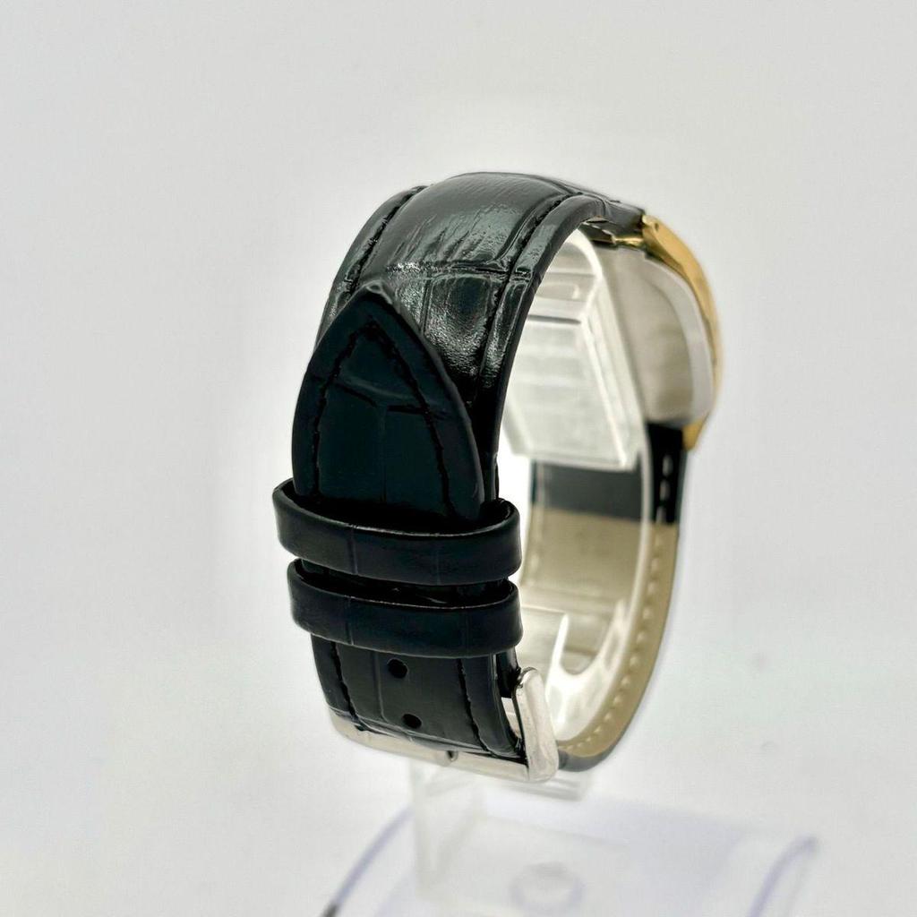 Used [New Battery] SEIKO Men's Watch Gold Rectangular 7830-5210 9D3561 New Belt