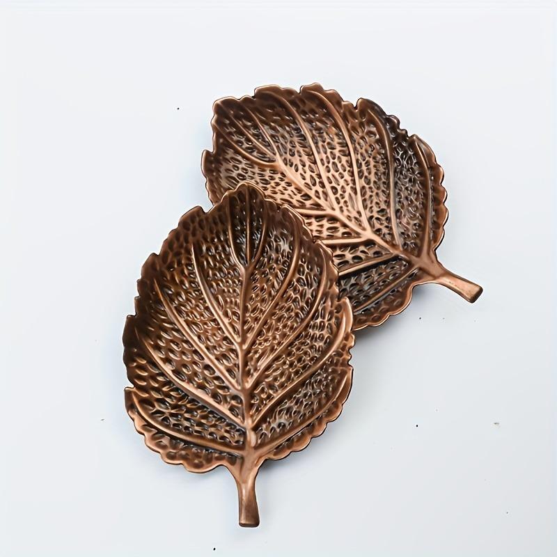 Elegant Nordic Maple Leaf Coaster Luxurious Red Copper Metal Durable and Waterproof Perfect for Home Decor Protects Surfaces from Spills