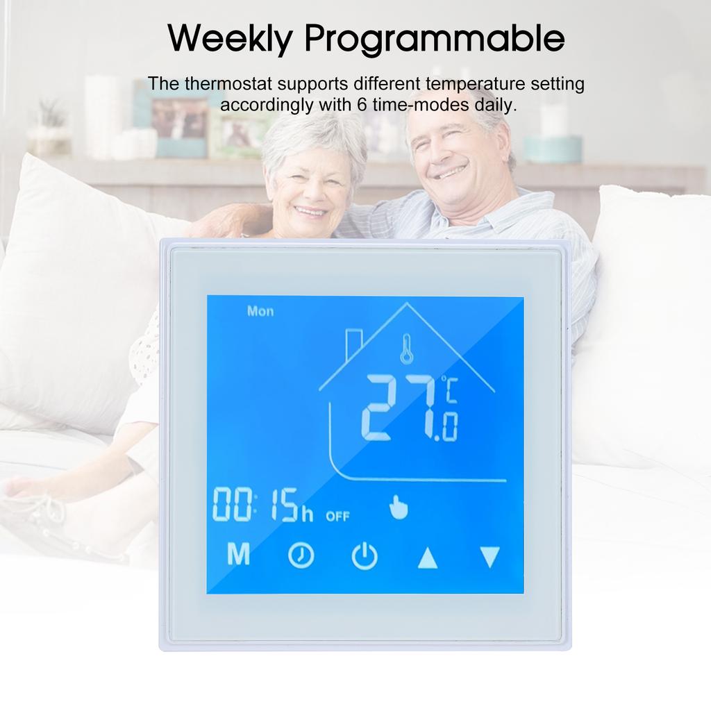 Thermostat Temperature Controller LCD Display Week Programmable for Water Heating for Household