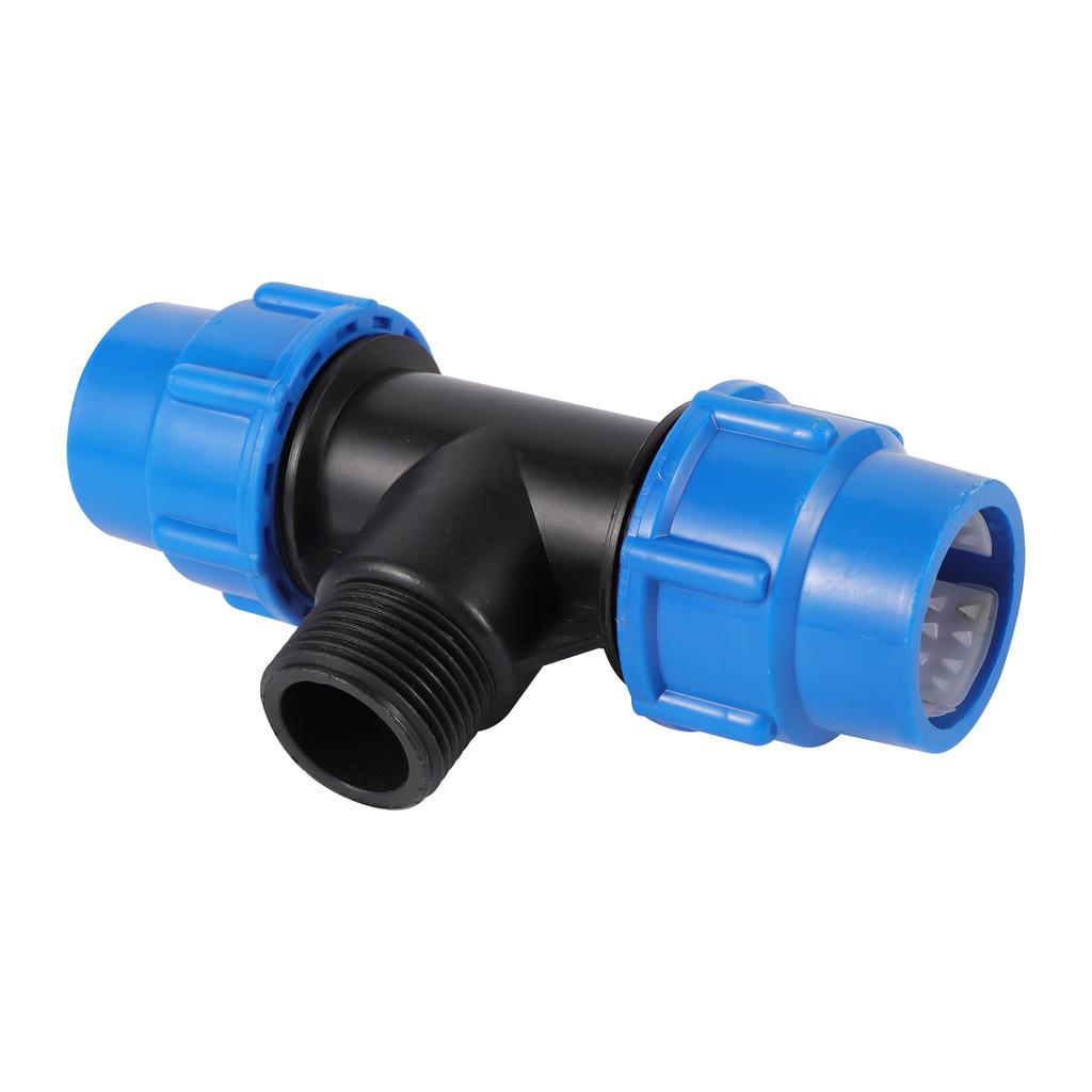 1/2" 3/4" 1" To 20mm 25mm 32mm PE Pipe Locked Tee Farmland Micro-irrigation Sprinkler Irrigation PE Pipe Quick Connection Tee