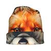 2D Flat Printing Cute Fox Urban-Inspired Adult Beanie Fits Well with Layered Looks Morning Coffee Walks Or Creative Spaces with Artistic Vibes