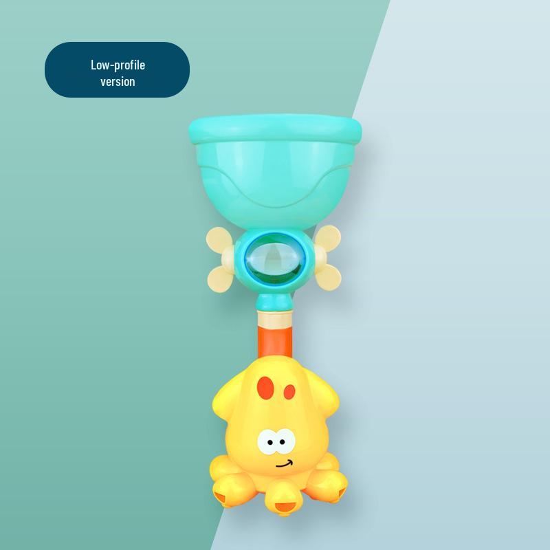 Suction Cup Baby Bath Toy: Spinning Water Sprayer with Pipes