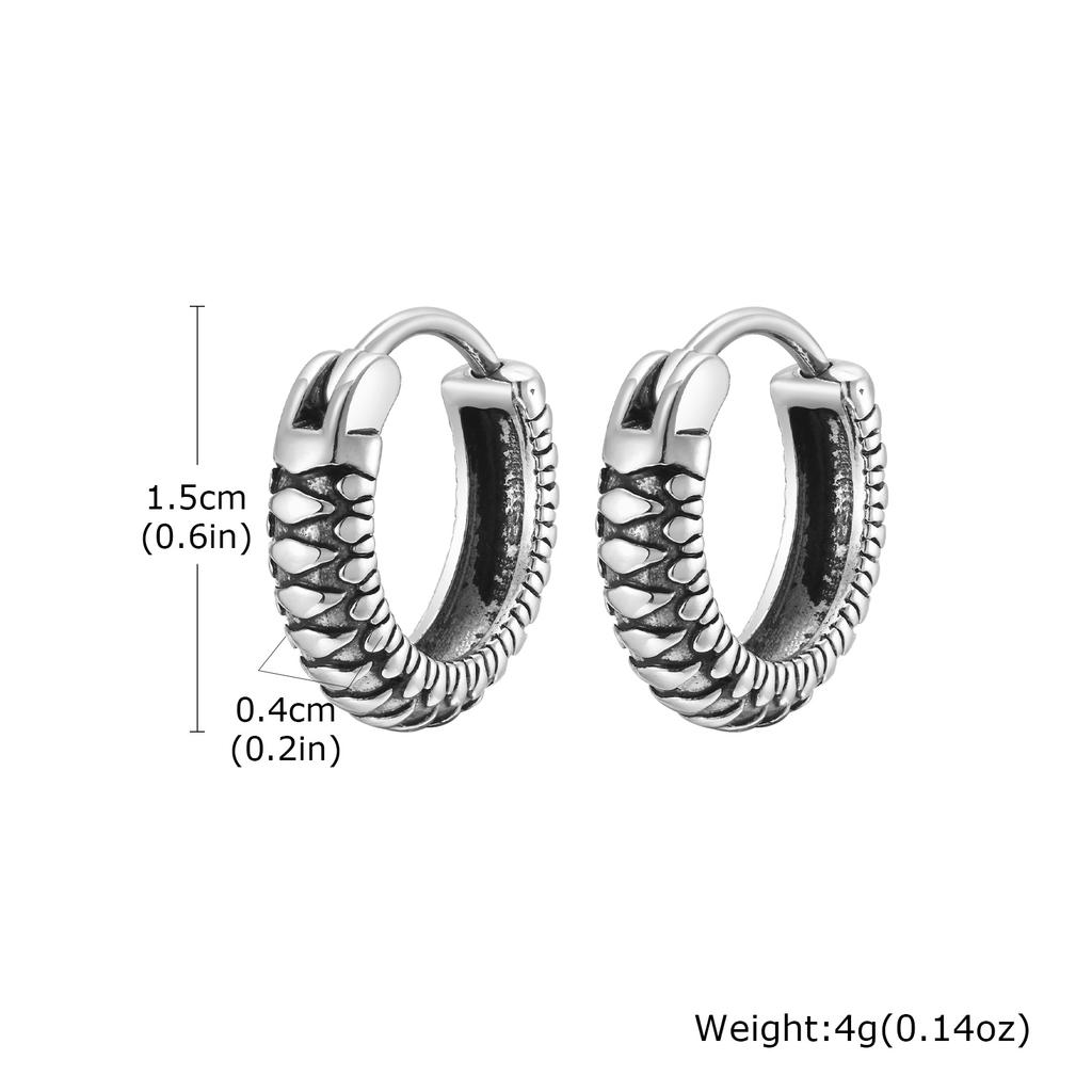 Punk Snake Hoop Earrings for Men,Vintage Waterproof Stainless Steel Sanke Earrings,Gothic Ear Jewelry Gift