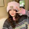 Big Head Circumference Soft And Cute Little Bear Ear Plush Hat For Women In Autumn And Winter Keeping Warm And Showing Off Face Small Loose