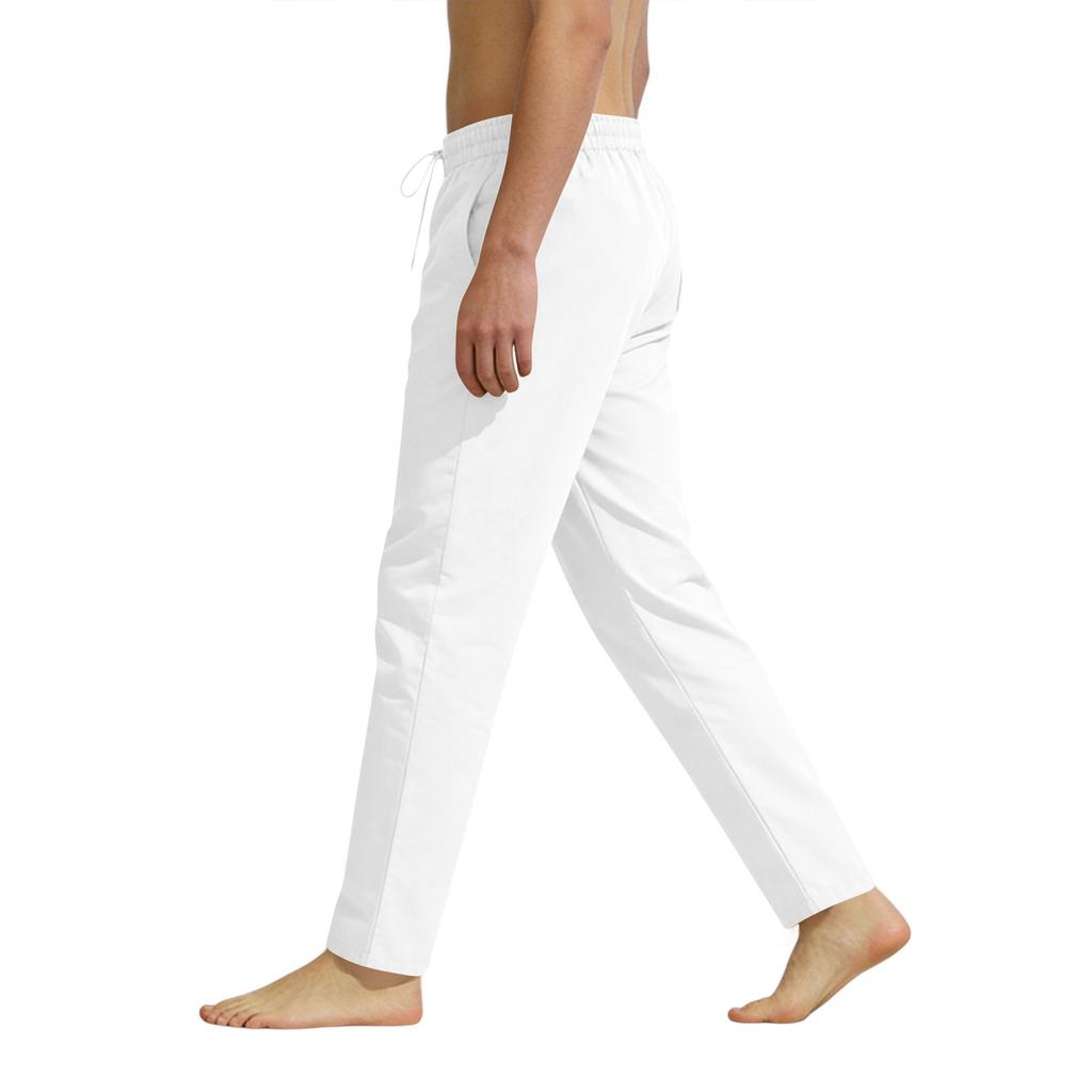 Men's Summer Casual Drawstring Slim Fit Cotton Linen Sports Pants