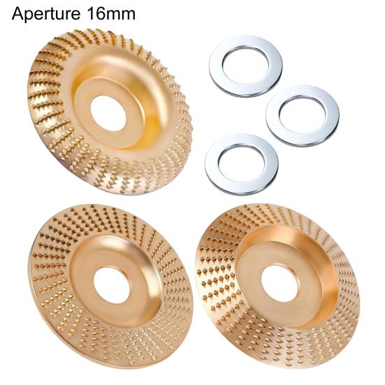 3Pcs Angle Grinder Polishing Pad, Wide Angle Grinder Compatible 4-4.5 Inch with Adapters, Curved Grooved Anti-Clog Teeth for Engraving Polishing