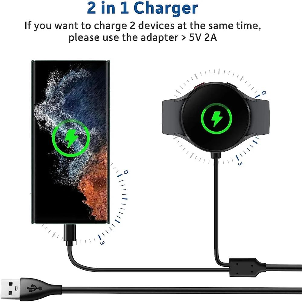 2 in 1 USB C For Galaxy Watch Charger Compatible With Samsung Galaxy Watch 6 /6 Classic /5 Pro/5/4/3/Active2/1 Fast Charger