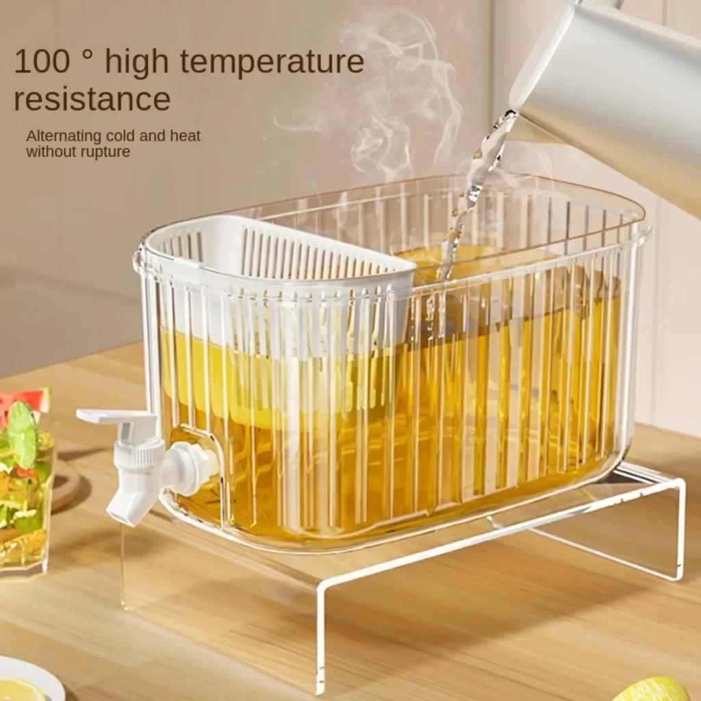 Cold Water Kettle with Faucet Large Capacity 5.5L Fridge Beverage Dispenser Home Plastic Juice Jug Water Dispenser Cold Kettle