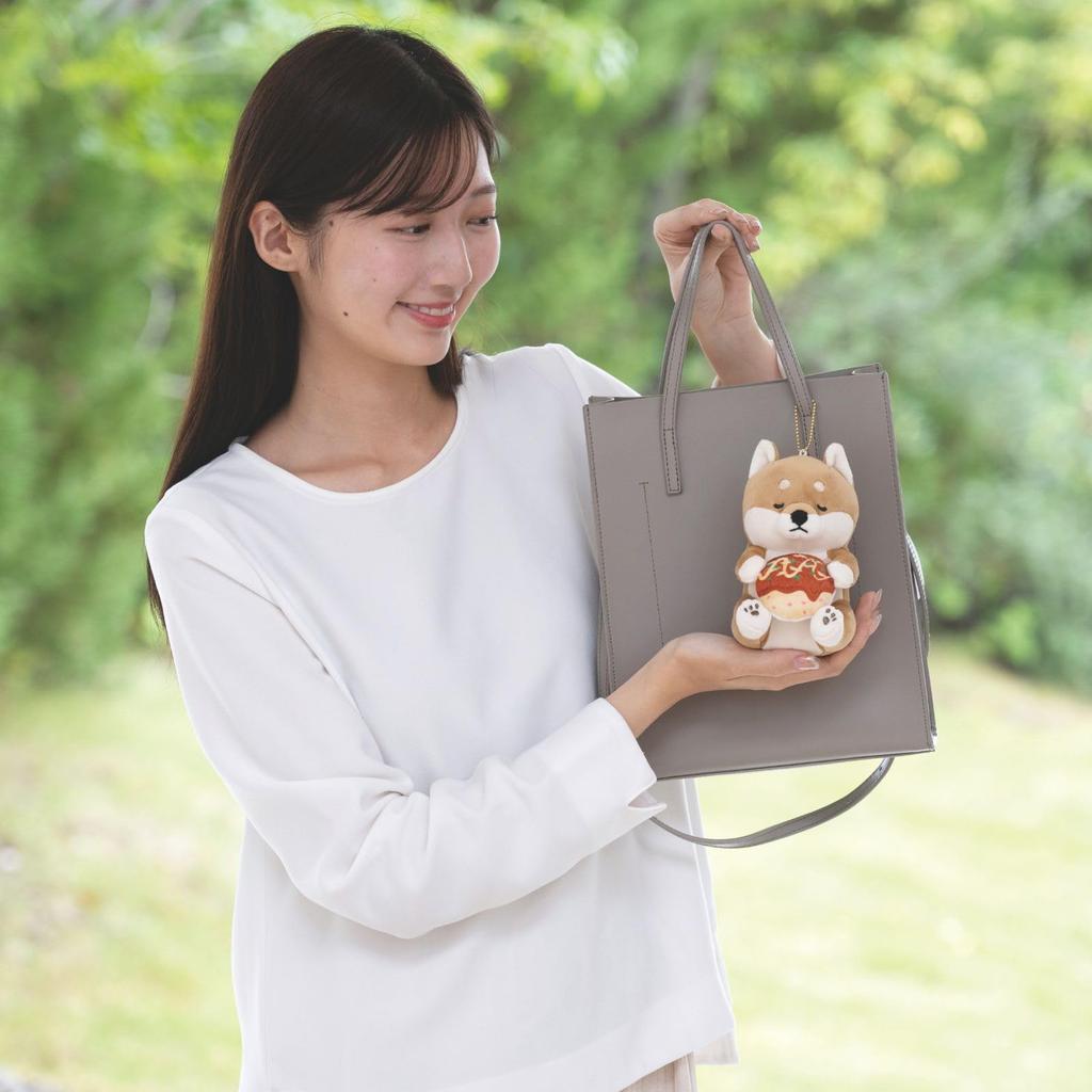 Livheart Food Mascot Charm Premium Sleepy Animals Takoyaki 13cm Shiba Inu Kotaro Cute Mascot (approx. long) 47301-05