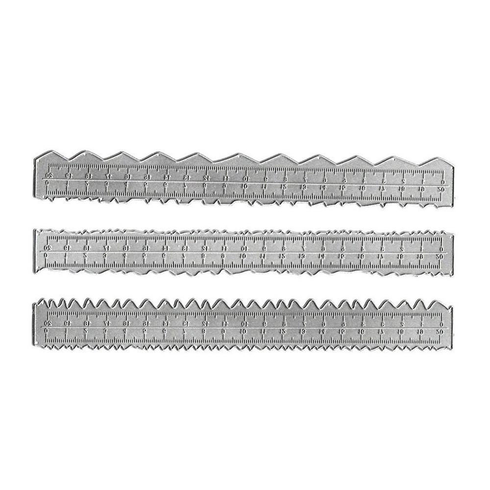 6pcs Carbon Steel Paper Tearing Ruler Jagged Lines Irregular Edge Ruler Paper Crafts