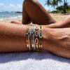 Stainless Steel Turkish Lucky Evil Eyes Open Bracelet For Women Gold Plated Crystal Zircon Open Bangle Party Waterproof Jewelry