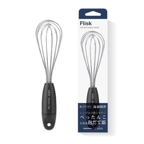 Dreamfarm X Sio Mini Flisk Foldable Whisk, Easy To Clean, Space-Saving, Black