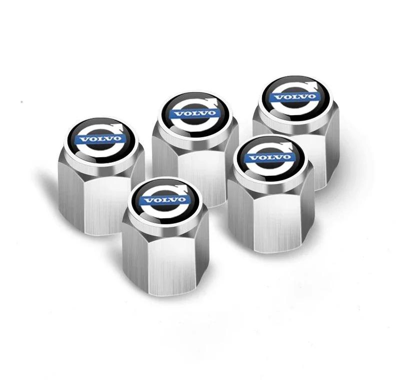 

5Pcs Car Wheel Tire Valve Caps Metal Stem Cover For Volvo XC60 V50 V40 XC90 S60 S40 S80l V90 V60 EX90 S90 XC40 C40 S70 Accessory