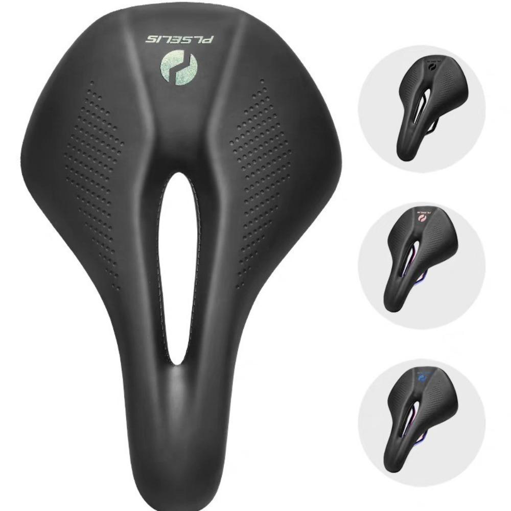 

PLSELIS взрывоопасная подушка для велосипедного сиденья, горное короткое носовое полое и дышащее, водонепроницаемое, нескользящее и амортизирующее удобное седло 250*155 фиолетовый