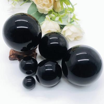 20/30/40/50mm Black Obsidian Sphere Large Crystal Ornament Feng Shui Sphere  Office