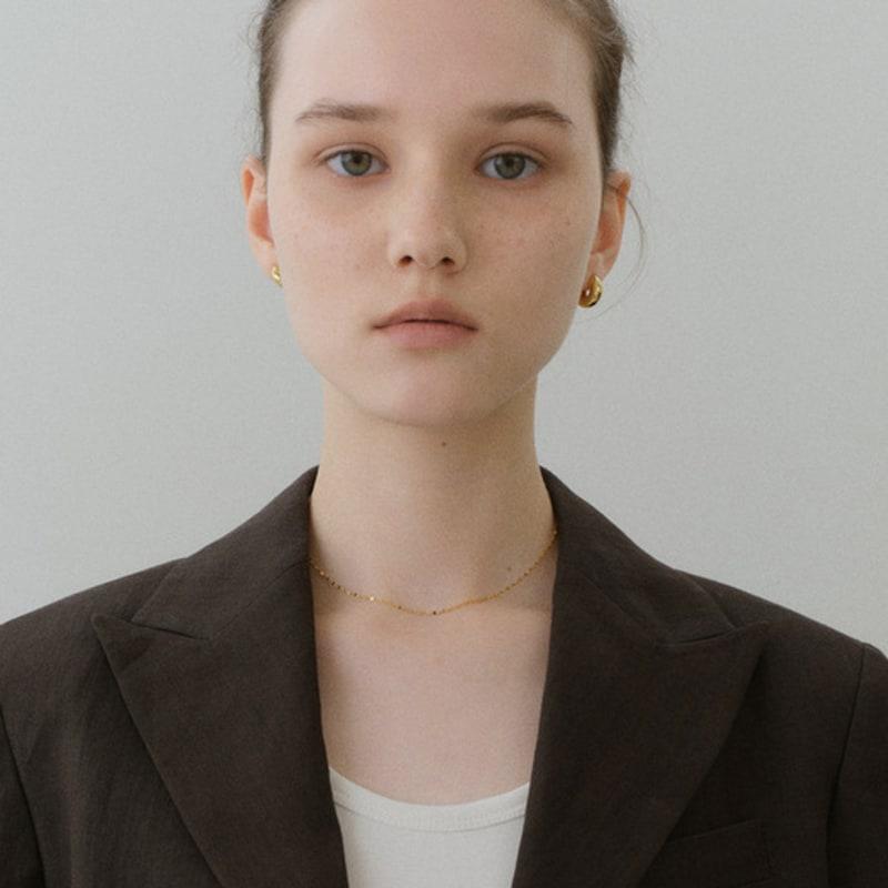 NORMALLEE [White gold] Boat Hoop Earrings