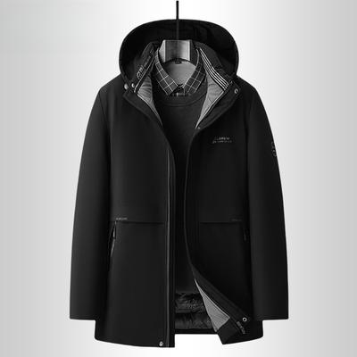 Winter Men's Cotton-padded Clothes Business Casual Warm Hooded Removable Cotton-padded Clothes Men's Jacket