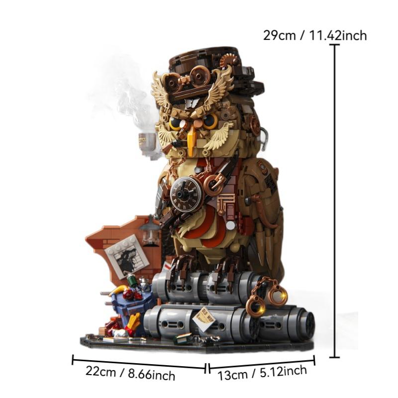 1286 Teile Eulen-Detektiv Baustein-Sets Magisches Tier MOC Stein Modell Pädagogisches DIY Spielzeug Kreative Geschenke Für Kinder Erwachsene