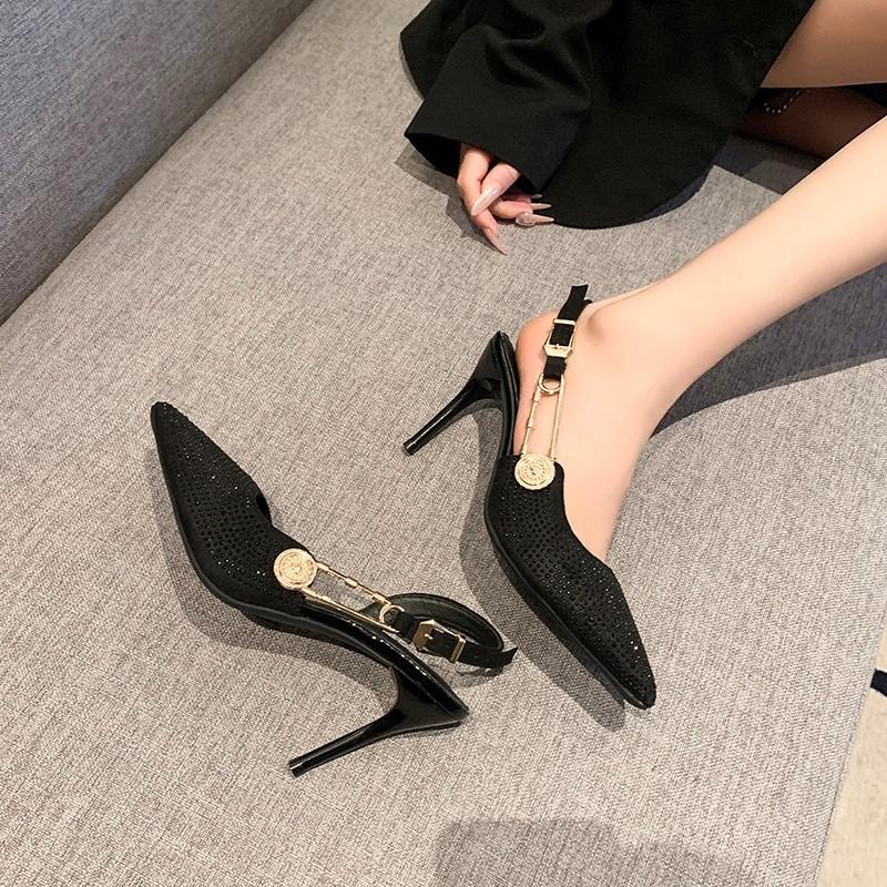 Fashion Pointed High Heels Party Dress Rhinestone Sandals Women 2025 Fashion Designer Sexy Luxury Elegant Office Gladiator Women Pumps