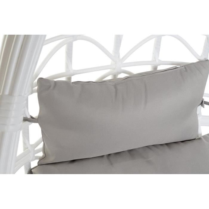 Chaise de jardin - Gris métal blanc - 90 x 70 x 110 cm - Confortable - Contemporain