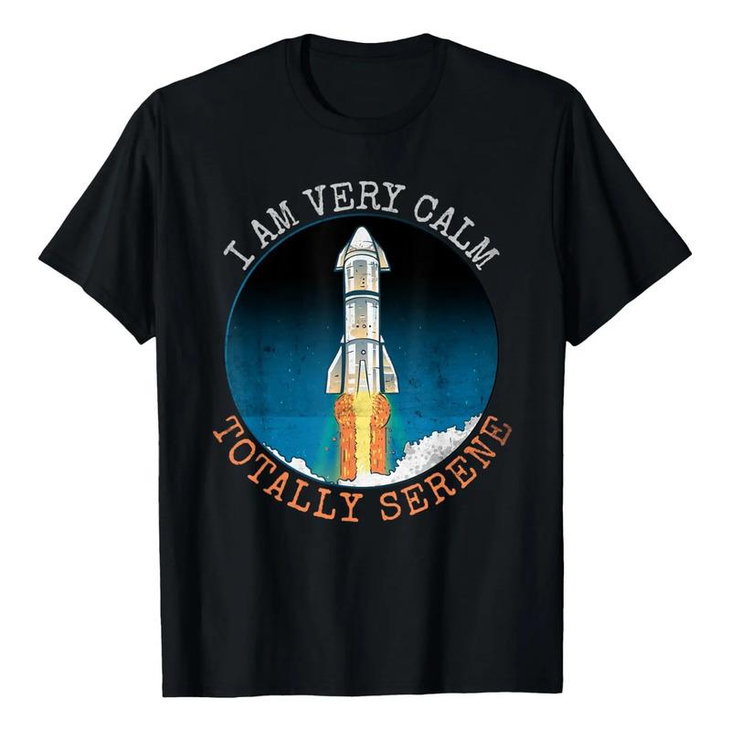 Estou Muito Calmo - Totalmente Sereno. Camiseta Rocket S разноцветный