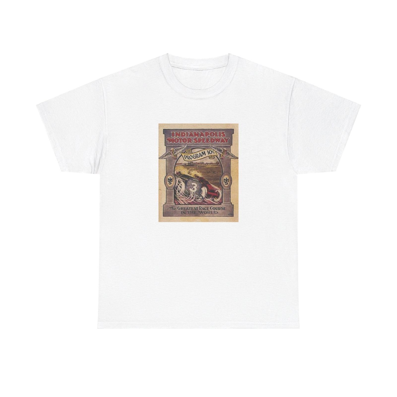 

Vintage 1911 Indianapolis 500 Program Reprint Unisex Heavy Cotton T-Shirt Mens Womens Tees Top Tee L