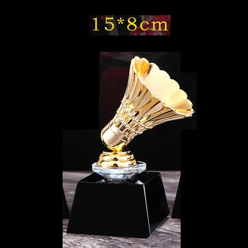 Customized Table Tennis and Volleyball Balls, Crystal Trophy, Gold Silver Copper, Creative Sports Home Decor Award Souvenir, 1Pc