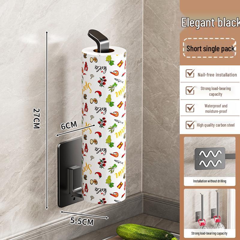 

Punch-Free Kitchen Storage: Pot Lid, Fresh Film, Rag, Roll & Tissue Holder