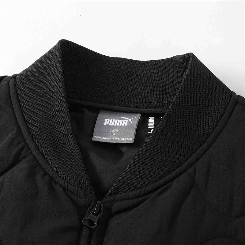 Puma Leichte Gepolsterte Einfarbige Modische Lässige Bequeme Langarmjacke Herrenjacke Schwarz 632291-01