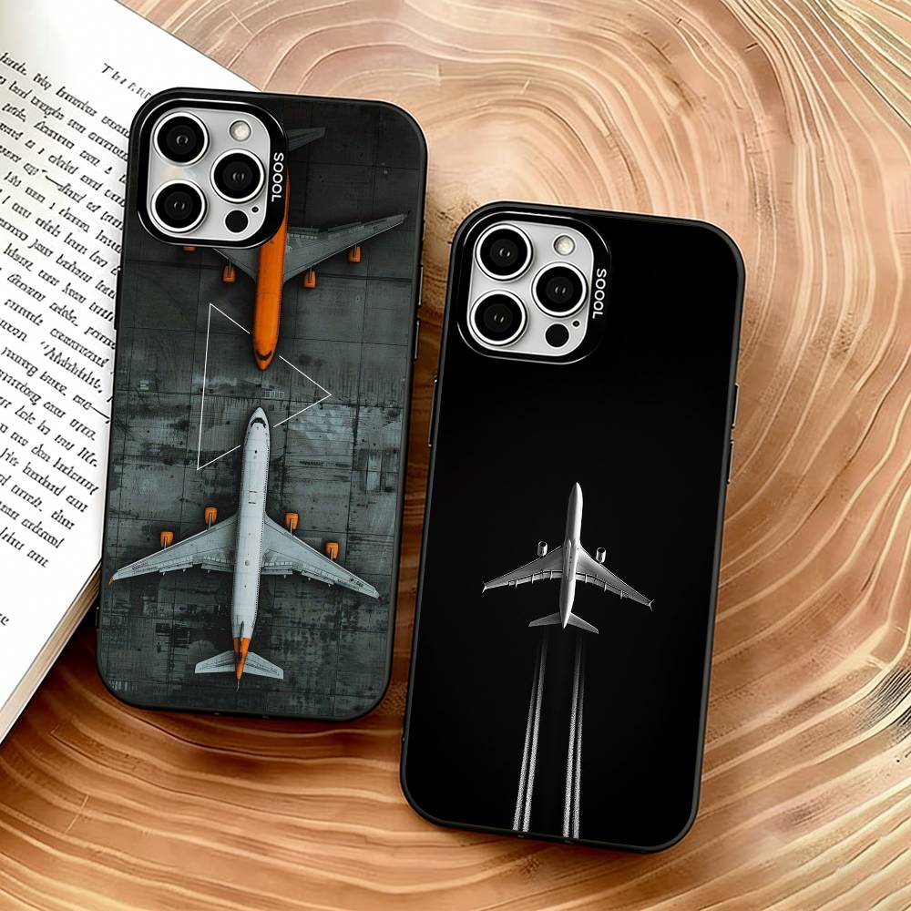 Airplane Plane Phone Case For iPhone 17,16,15,14,13,12,11 Plus,Pro Max,XS,Colorful Silver Phone Case Funda Cover