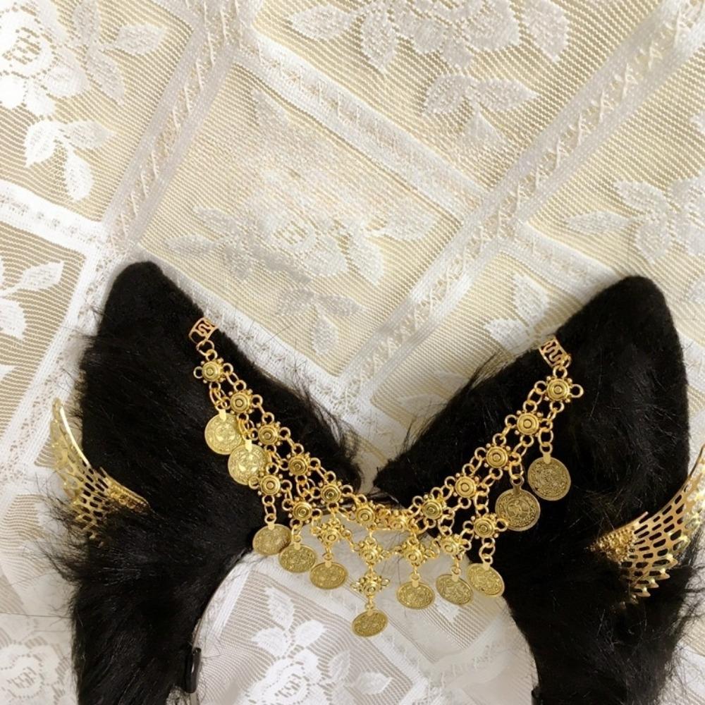 Tassel Animal Ears Hairband Golden Wings Egypt Style Headwear Hair Styling Accessory