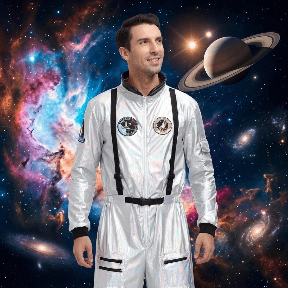 Dress Up Astronaut Costume Halloween Spaceman Jumpsuit Cosplay Outfit  Carnival Theme Party