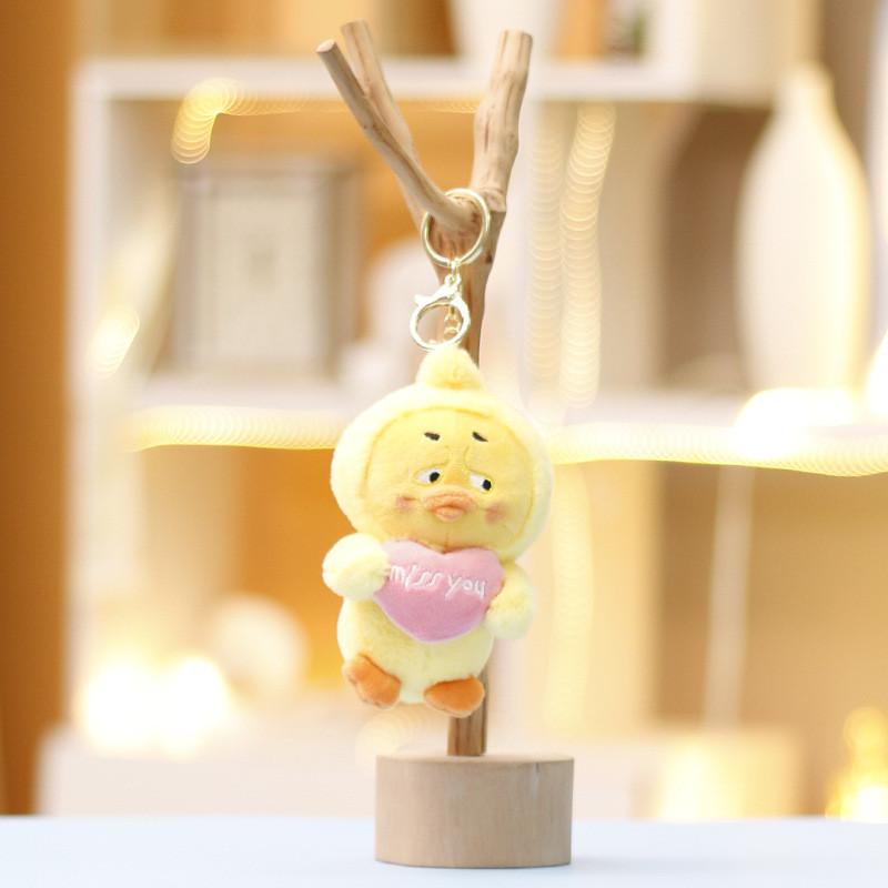 Annoying Funny Duck Keychain Cute Cartoon Girl Backpack Hanging Plush Dolls