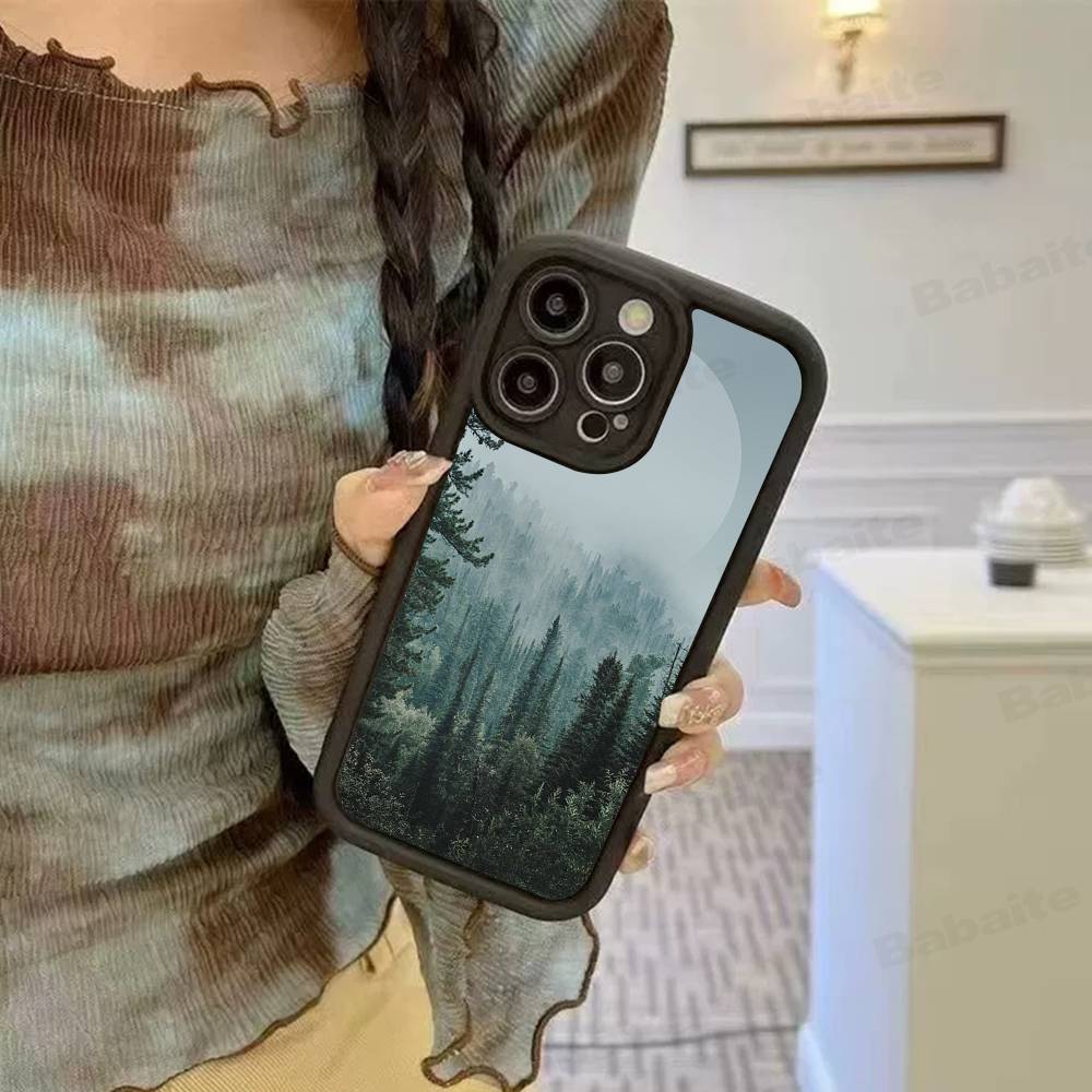Mountain Forest Phone Case For IPhone 17 16 15 13 11 12 14 Pro Max Plus Silicone Cover Shell