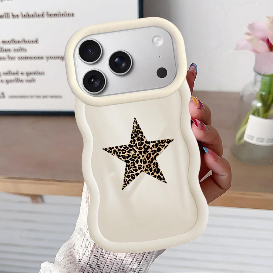 Leopard Star Design Soft Phone Cover Case for iPhone 12 11 14 XR 17 Air 8 16 Pro Max 13 15 Plus