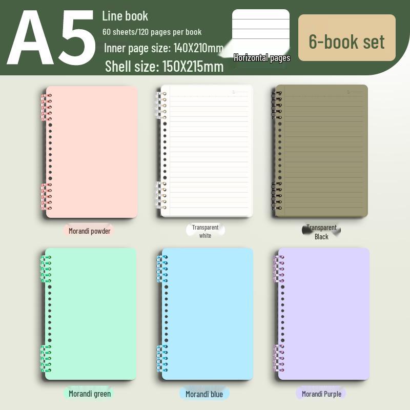 Morandi Colors Detachable Coil Notebook - B5, A4, A5 - Student-Friendly, High-Quality Loose-Leaf Design