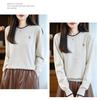 Korean Fake Two-Piece Round Neck Knitted Sweater for Women - 2025 Autumn