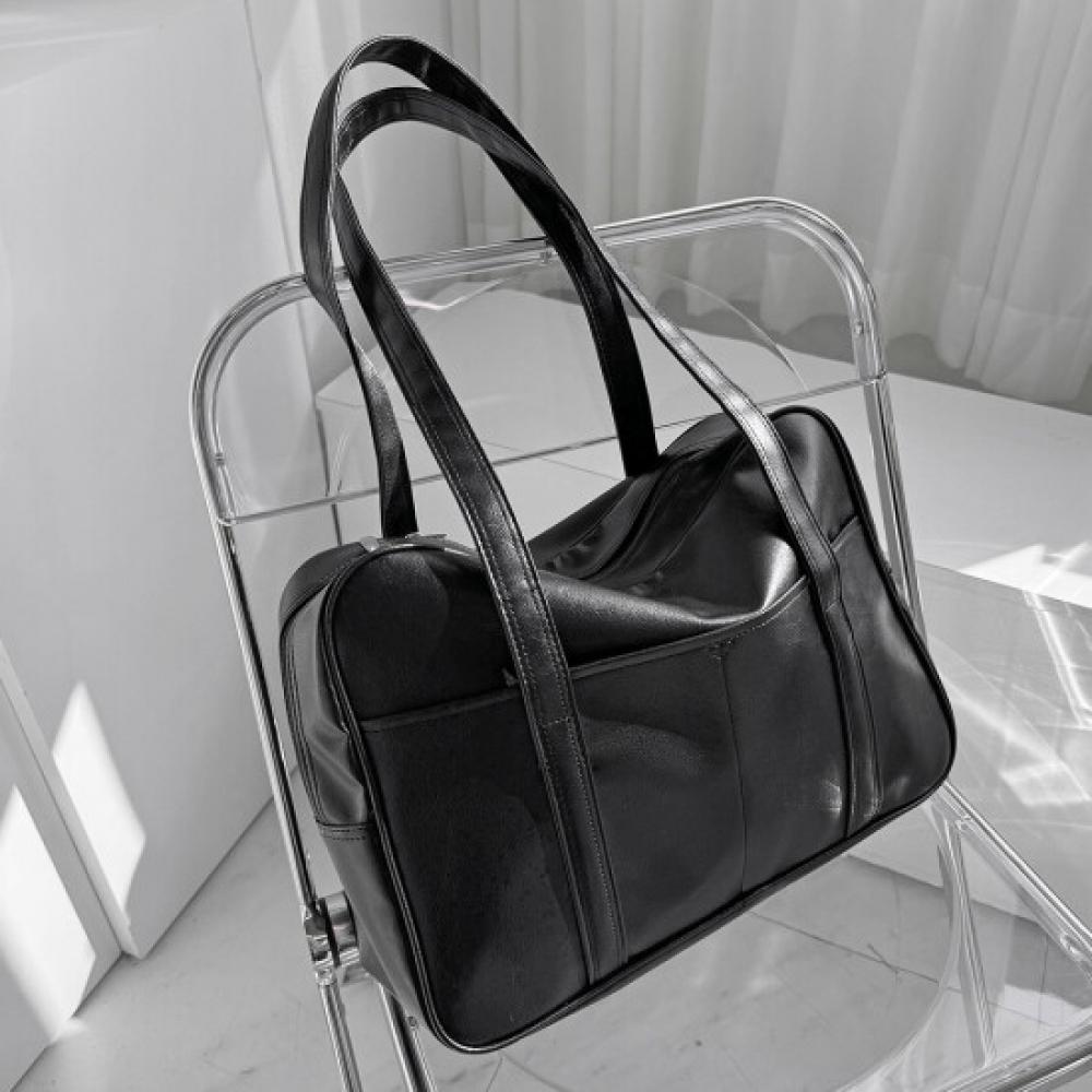 Fromheaven Simple Leather Laptop Shoulder Bag