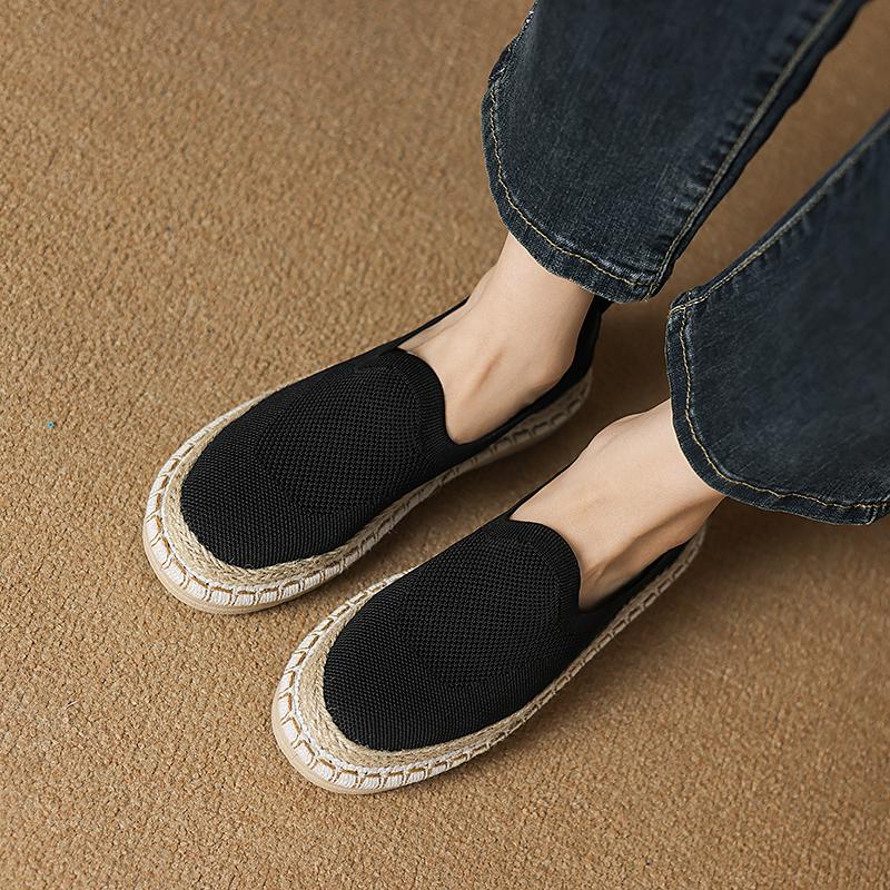 CRLAYDK Classic Loafers for Women Slip On Espadrilles Knit Dressy Casual Lightweight Shoes Ladies Walking Travel Soft Flats