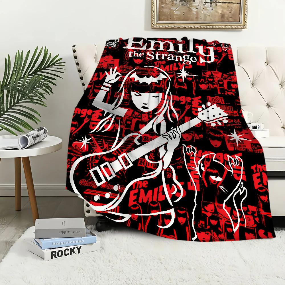 Blanket Flannel warm comfort  soft plush blanket for sofa living room office bedroom travel E-Emily Strange The book gift