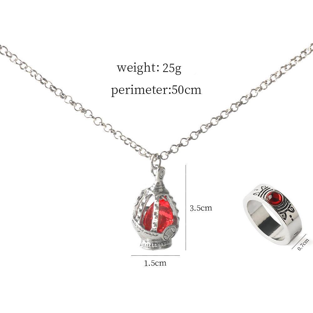 Magical Girl Madoka Magica Soul Gem Necklace & Ring Set COS Accessories