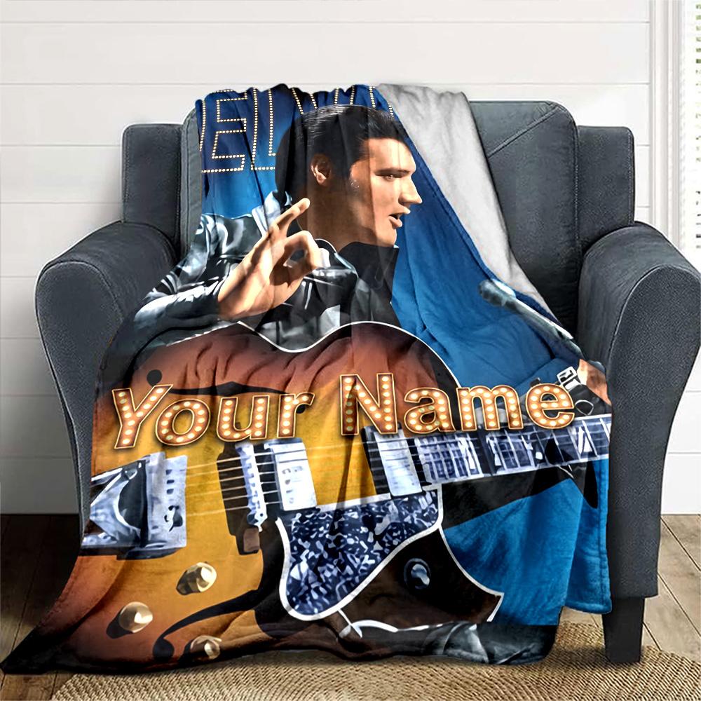 Elvis Presley Personalisierte Decke Überwurf Personalisierte Decke Langlebiger Komfort für Picknicks Wohnzimmer Sofa Nickerchen Vier Jahreszeiten Vielseitig
