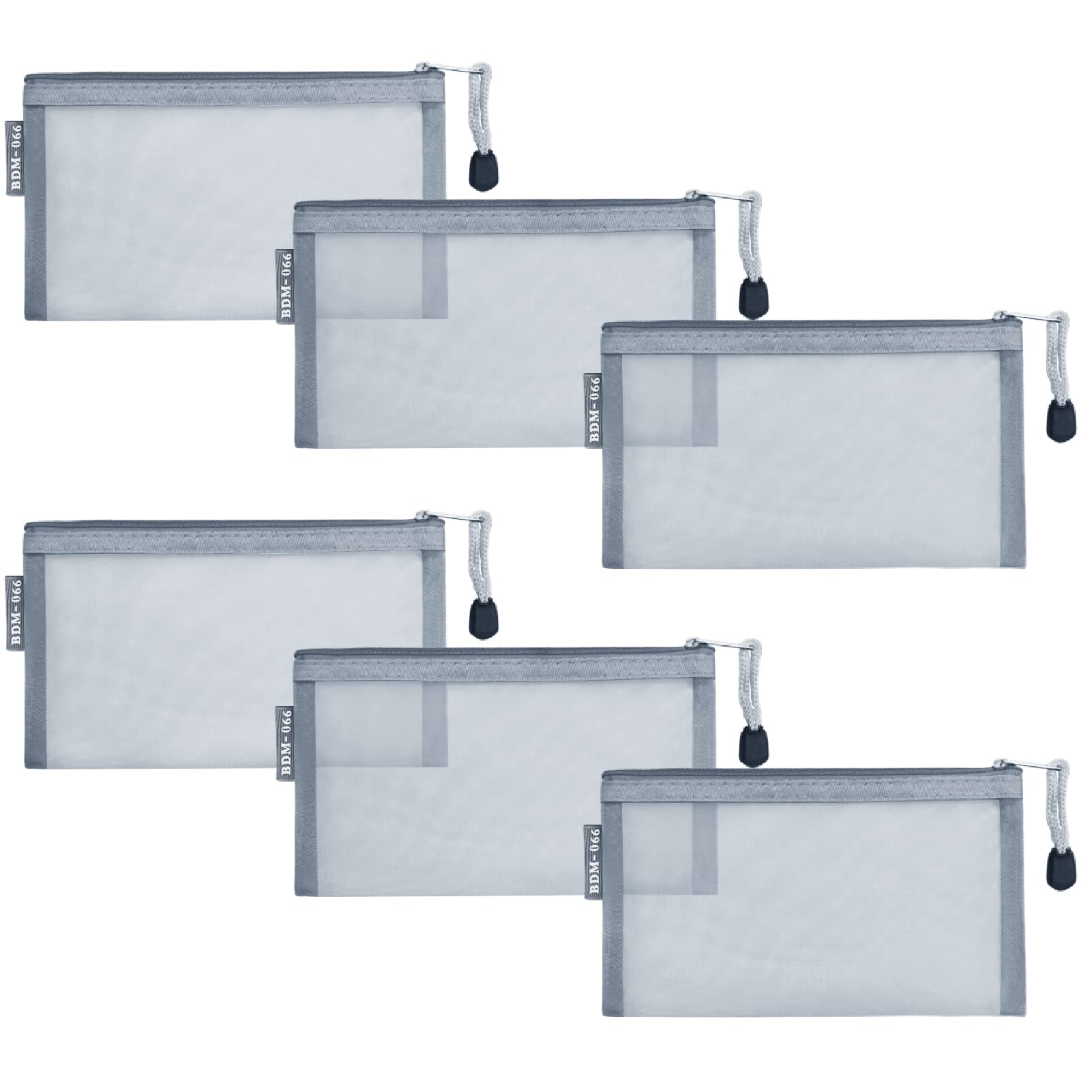 

besharppin Сетчатый косметический набор из косметички для косметики и мелких предметов, идеально подходящий для деловых поездок и путешествий, 6 предметов, (Серый) серый