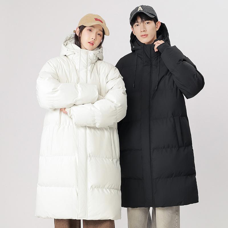 Medium and Long Cotton-padded Clothes for Men and Women In Winter Thickened Warm Hooded Cotton-padded Clothes Over the Knee Cotton-padded Jacket