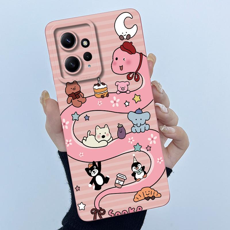 For Xiaomi Redmi Note 12 4G Phone Case Simplicity Butterflies Floral Soft Liquid Silicone Back Shell For Redmi Note12 4G Covers