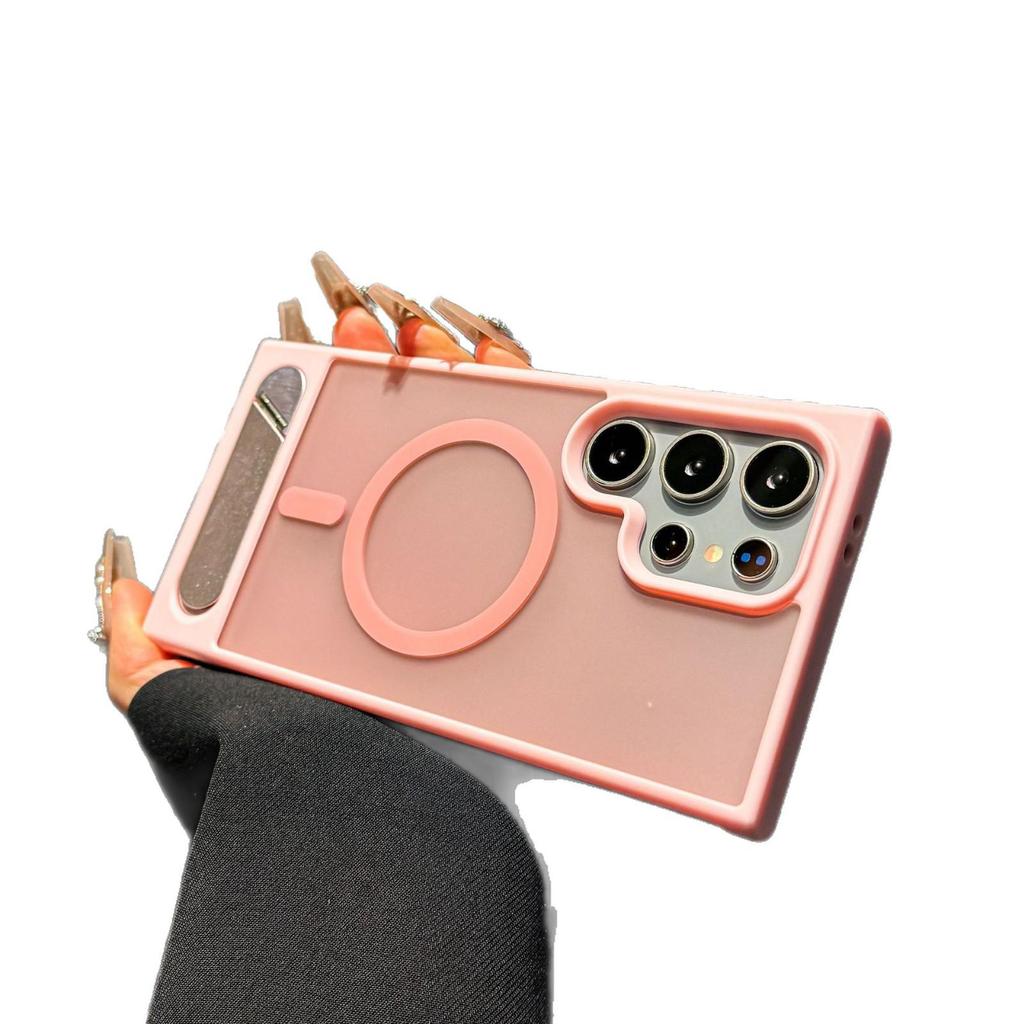 Samsung S25 Ultra/S24 Plus Magnetic Flip Stand Phone Case with Skin-Feel Finish