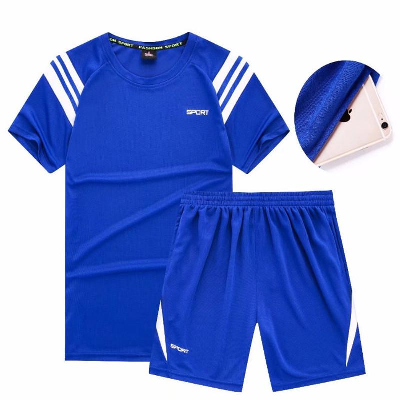 Summer Set Men Casual Two Pieces Suit Short Sleeve T-shirt & Shorts Sets Male Streetwear