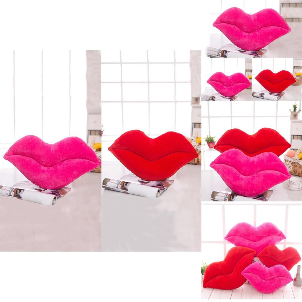 Luxuriously Soft Red Lips Shaped Plush Pillow Cushion Ideal For Comfort And Gifts