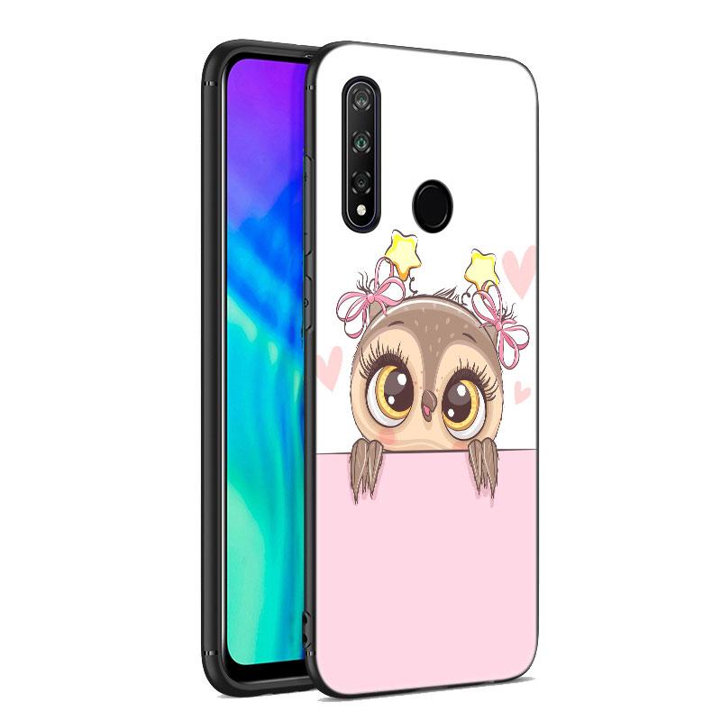 Cartoon Owl Cute Owls Case For Huawei Honor 10X Lite 7A 7S 8A 8S 8C 8X 9A 9C 10i 20i 30i 20S 20E 9X Pro 10 8 Lite Black Cover